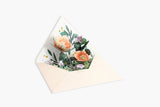 Pop-up Greeting Card – Spring Flowers in an Envelope, UWP Luxe, stationery design