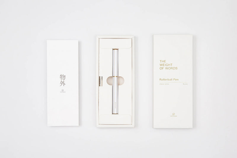 ystudio Brass Rollerball Pen - White, ystudio, stationery design