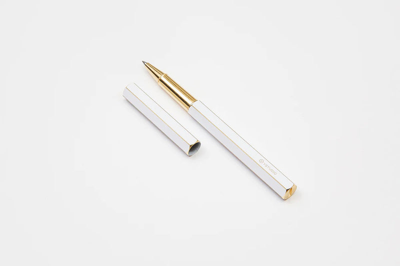 ystudio Brass Rollerball Pen - White, ystudio, stationery design