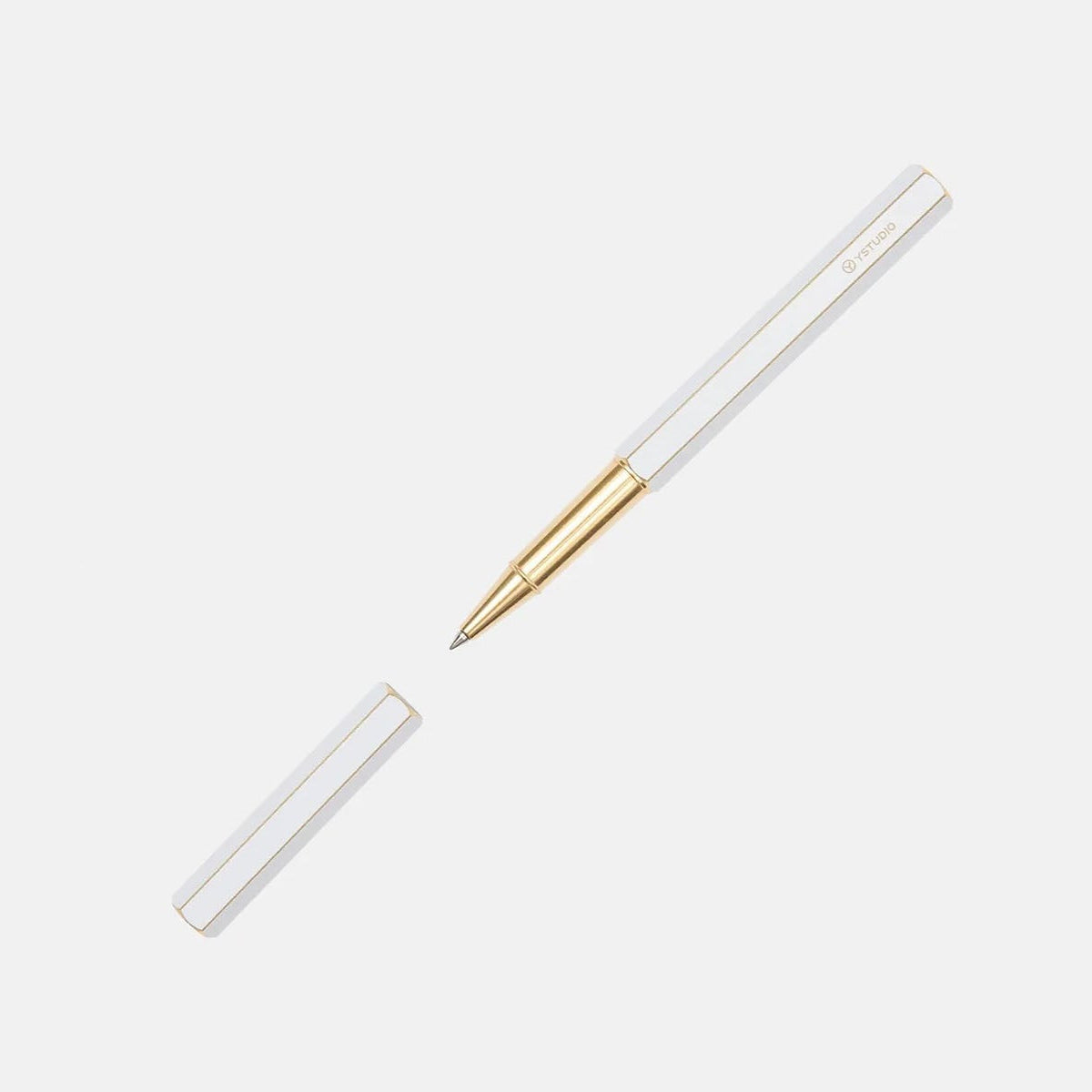 ystudio Brass Rollerball Pen - White – PAPIERNICZENI