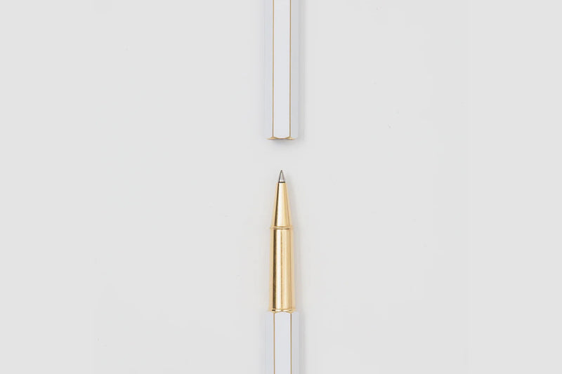 ystudio Brass Rollerball Pen - White, ystudio, stationery design