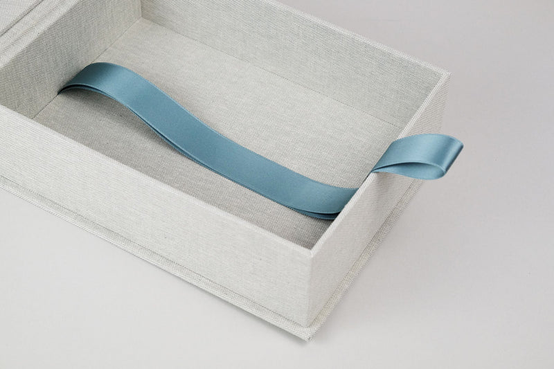 Linen Photo Storage Box – Mint & Grey, KAIKO, home office, Stationery products