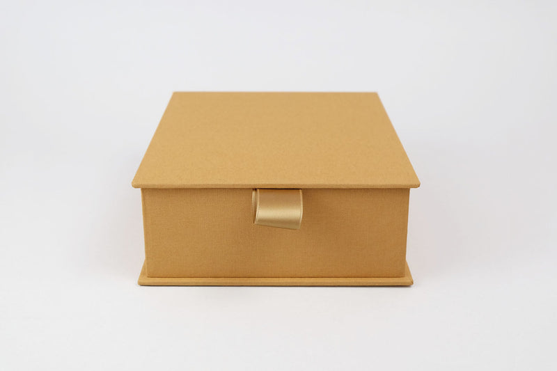 Linen Photo Storage Box – Mustard, KAIKO, home office, Stationery products