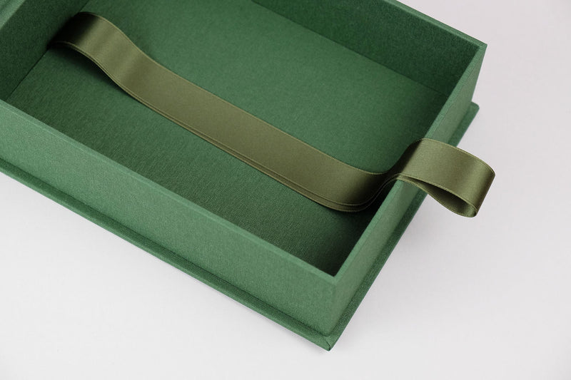 Linen Photo Storage Box – Green, KAIKO, home office, Stationery products