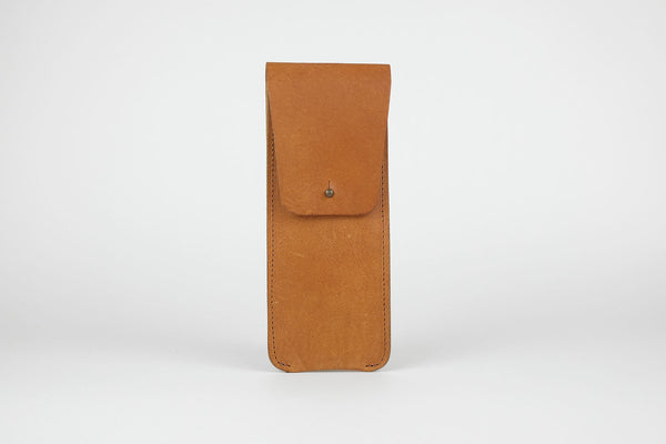 Leather Pen & Pencil Pouch – Cognac, Hugbag, Stationery design, Minimalist office