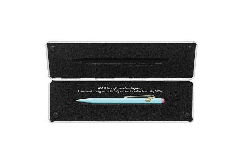 Caran d’Ache 849 Claim Your Style Aluminium Ballpoint Pen – Bluish Pale, home office, designer's stationery