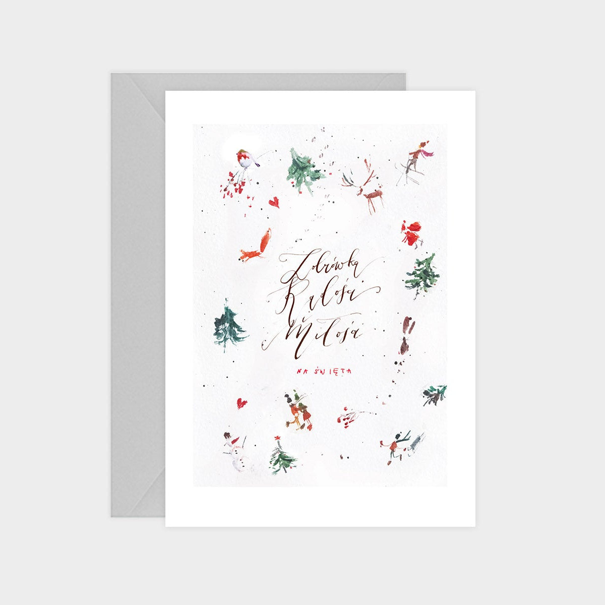 Kartka świąteczna, Muska, papierniczy design, domowe biuro