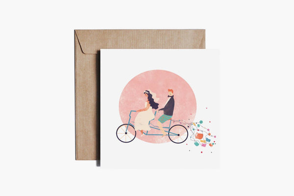 Wedding Greeting Card – Tandem, PiesKot, design, stationery, home office
