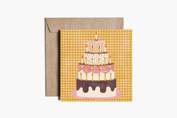 Greeting Card – Birthday Cake, PiesKot, design, stationery, home office
