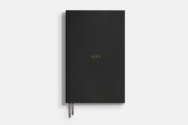 Basic Notebook with Linen Binding – Black,Papiery Wartościowe, home office, stationery