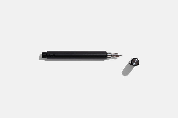 Aluminium Fountain Pen with Magnetic Cap – Black, before breakfast, home office, designer's stationery