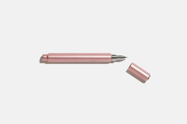 Aluminium Rollerball Pen with Magnetic Cap – Pink, before breakfast, home office, designer's stationery