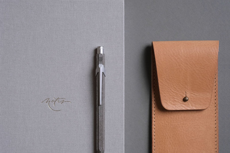 Leather Pen & Pencil Pouch – Nude, Hugbag, Stationery design, Minimalist office
