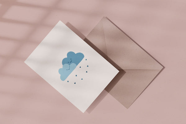 greeting card - clouds, Eokke, decorative greeting card, stationery shop, designer office supplies