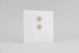 WHITE ENVELOPES WITH BUTTONS Q, Papierniczeni, home office, stationery design