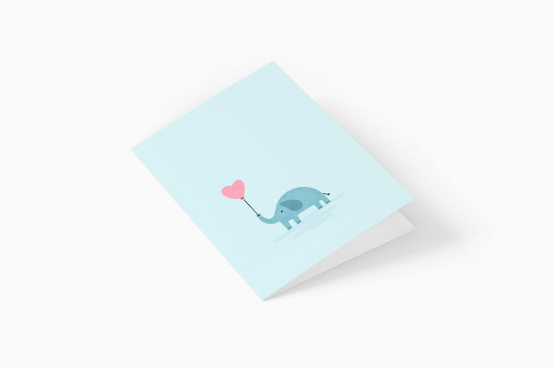 greeting card - elephant, Eokke, decorative greeting card, stationery shop, designer office supplies