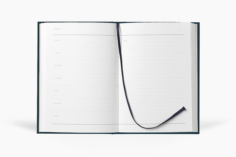 Even Weekly Journal - navy blue, NOTEM, design stationery shop, home office
