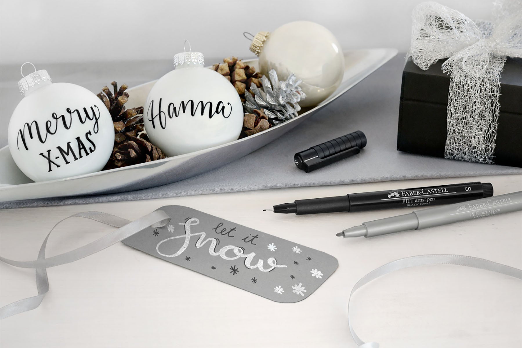 PITT artist pen - silver 251, srebrny pisak metaliczny, Faber-Castell, bullet journal