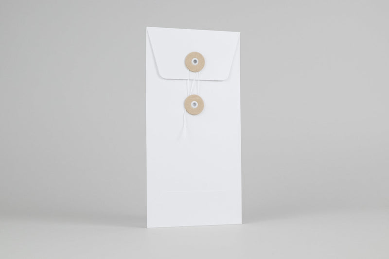 WHITE ENVELOPES WITH BUTTONS DL, Papierniczeni, home office, stationery design