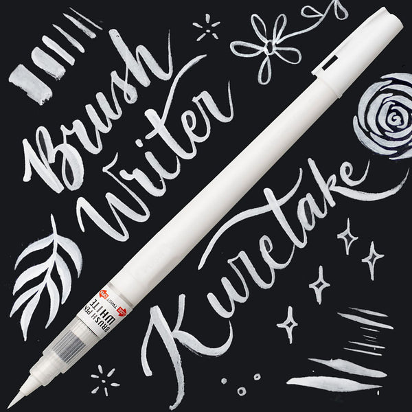 Kuretake Brush Pen – White, stationery design