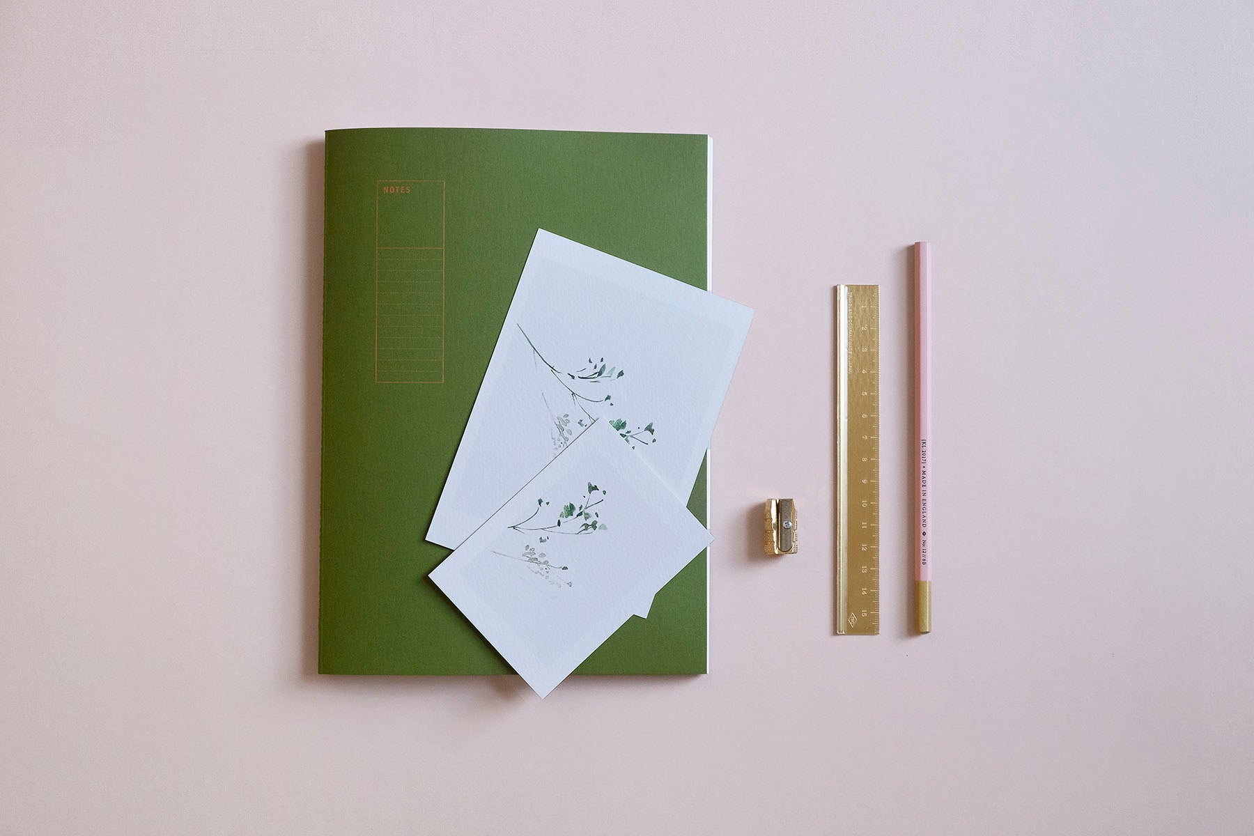 Mosiężna linijka TRC, Traveler's Company, design sklep papierniczy, domowe biuro