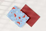 Christmas Greeting Card – Red Socks, Eökke, stationery design