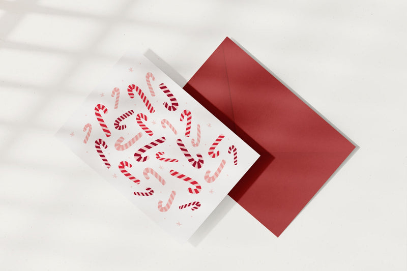 Christmas Greeting Card – Walking Sticks, Eökke, stationery design