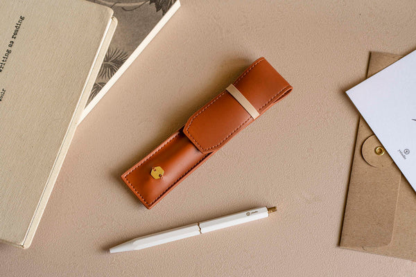 Classic Reflect Pen Pouch – Caramel, ystudio, stationery design