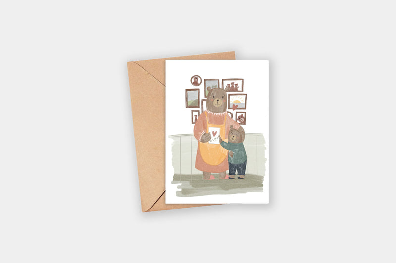 Greeting Card – Mommy Bear, Zarysowane Studio, stationery design