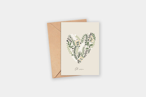Greeting Card – Heart To Heart, Zarysowane Studio, stationery design