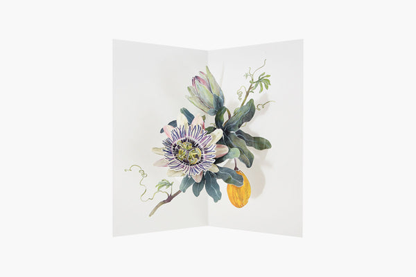 Pop-up Greeting Card – Passion Flower, UWP Luxe, stationery design