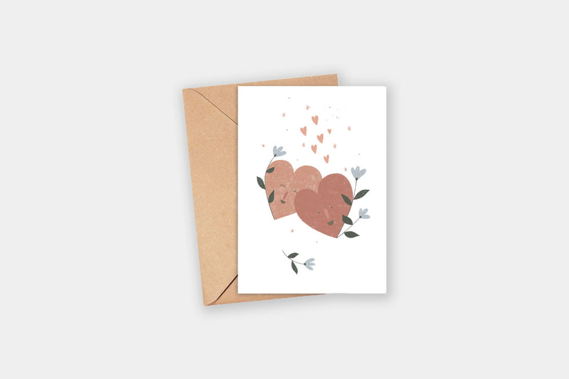 Greeting Card – Hearts, Zarysowane Studio, stationery design