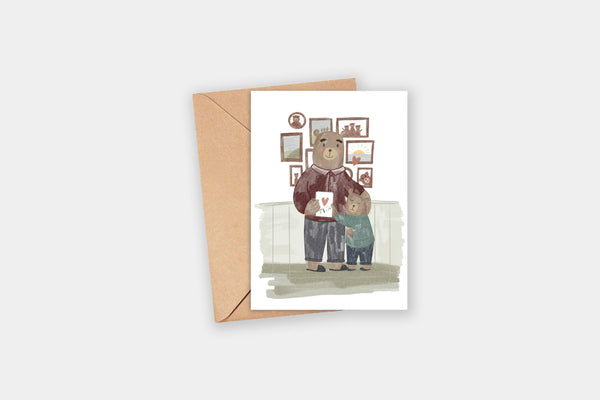 Greeting Card – Daddy Bear, Zarysowane Studio, stationery design