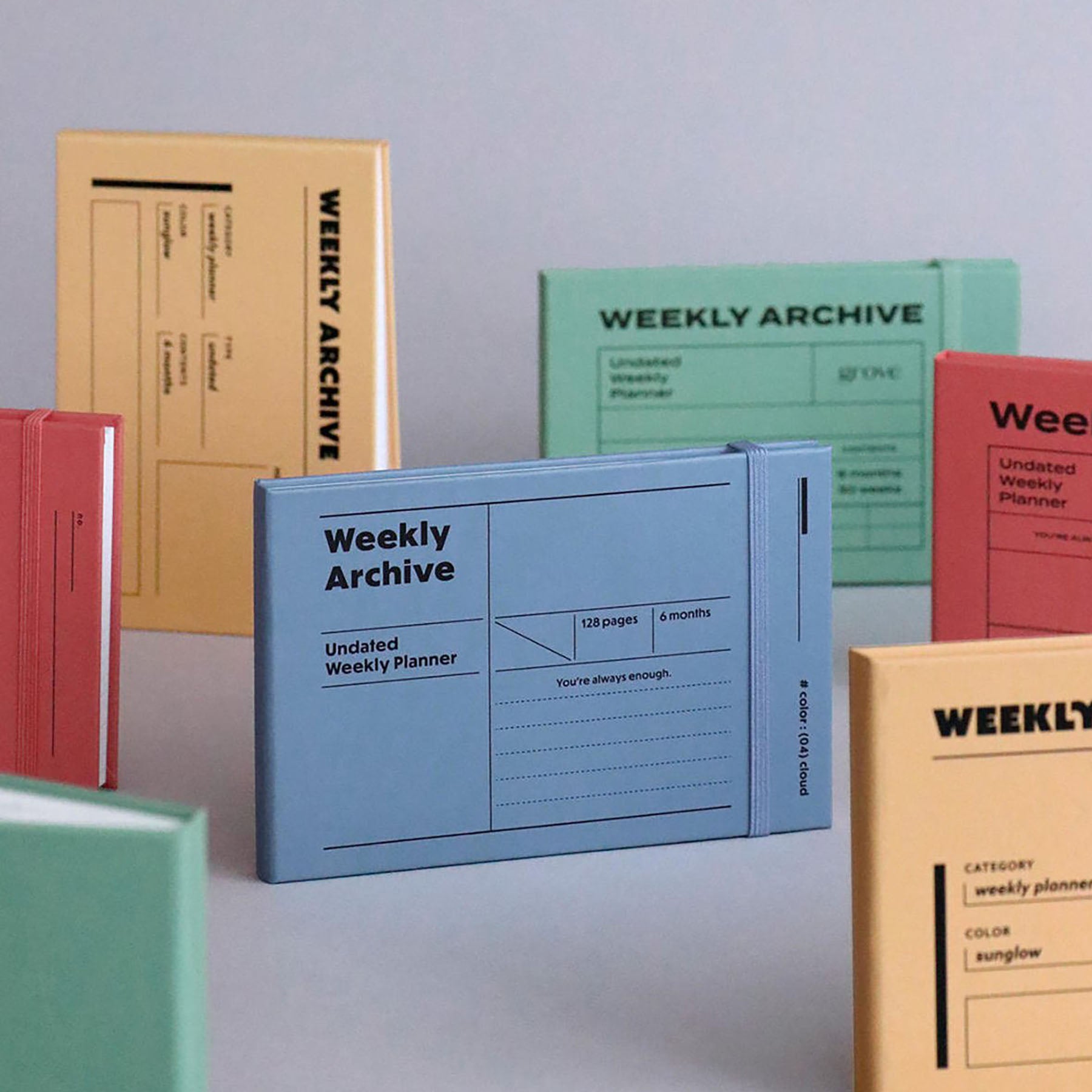 Tygodniowy planner niedatowany na 6 miesięcy, ICONIC, papierniczy design
